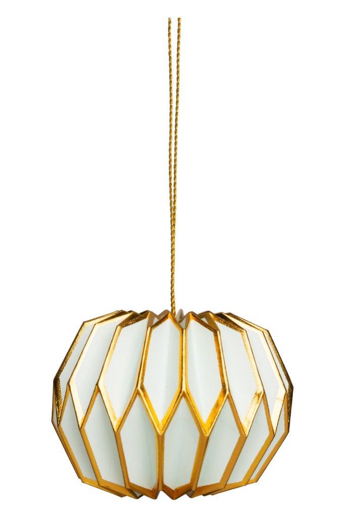 PAPER HANGING BALL PASTEL GRN/GLD