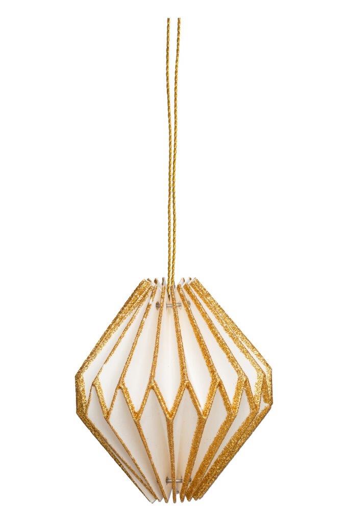 PAPER HANGING BALL WHT/GLD