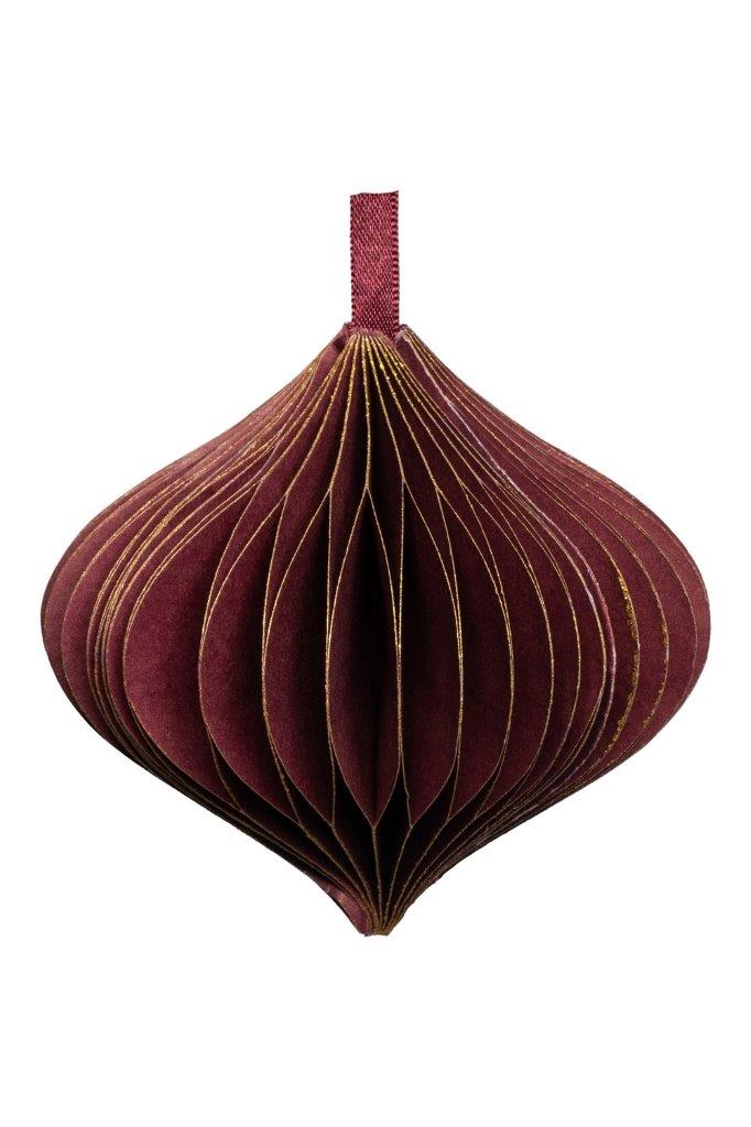 PAPER HANGING OVAL BORDEAUX/GLD