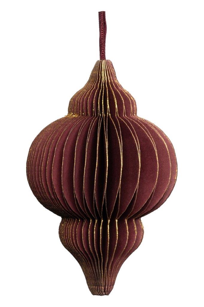 PAPER HANGING PENDANT BORDEAUX/GLD