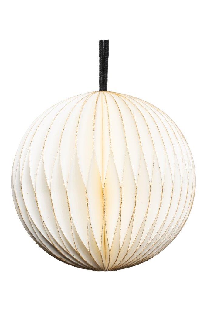 PAPER HANGING BALL WHT/GLD