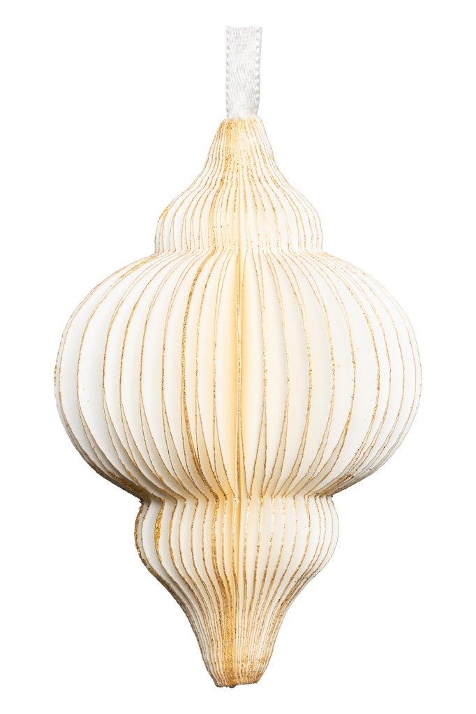 PAPER HANGING PENDANT WHT/GLD