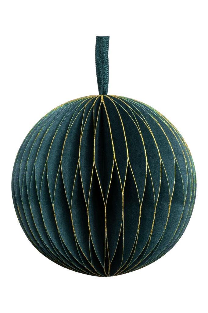 PAPER HANGING BALL GRN/GLD