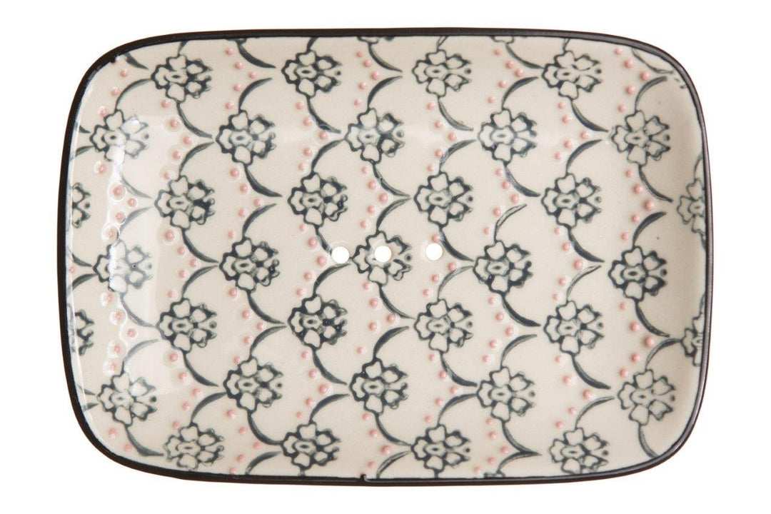 SOAP DISH BLU/PK DOTS