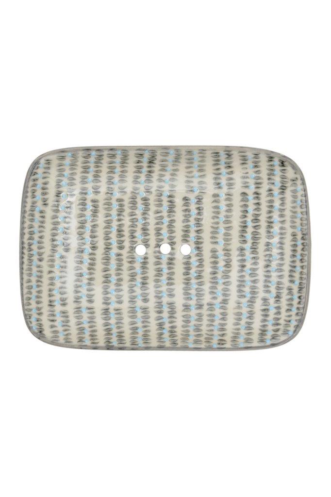 SOAP DISH GRY DOTTED PRINT