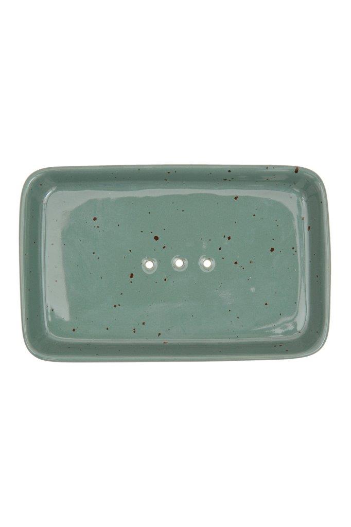 SOAP DISH RECT POTTERY GRN