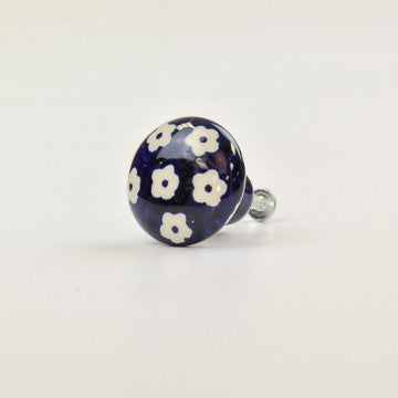 DRAWER PULL FLORAL DOT BLUE