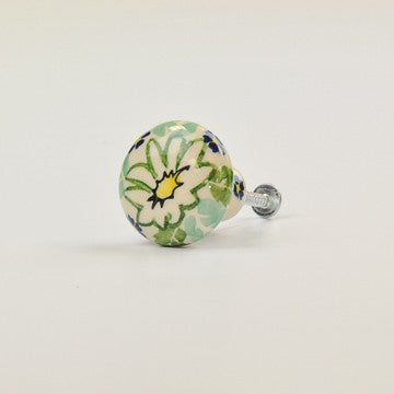 DRAWER PULL RED FLORAL GARLAND