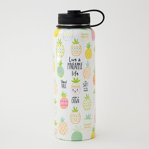 WATER BOTTLE/FLASK S/S LGE PINEAPPLE