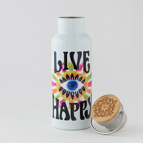 WATER BOTTLE TRAVELLER S/S LIVE HAPPY