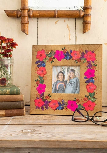 Wood Frame Folk Flowers