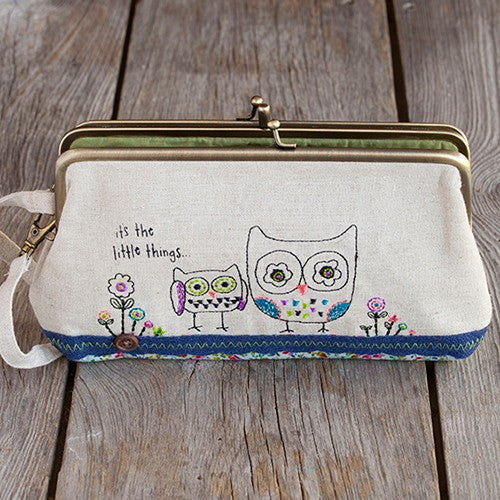 PRAIRIE STITCH WRISTLET CLUTCH OWL IT'S THE LITTLE THINGS