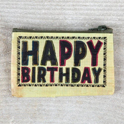 RECYCLED ZIP HOLDER HAPPY BIRTHDAY