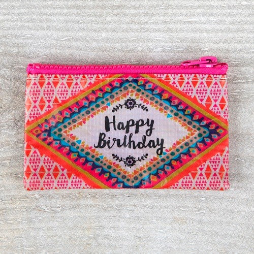 RECYCLED ZIP HOLDER HAPPY BIRTHDY OGE