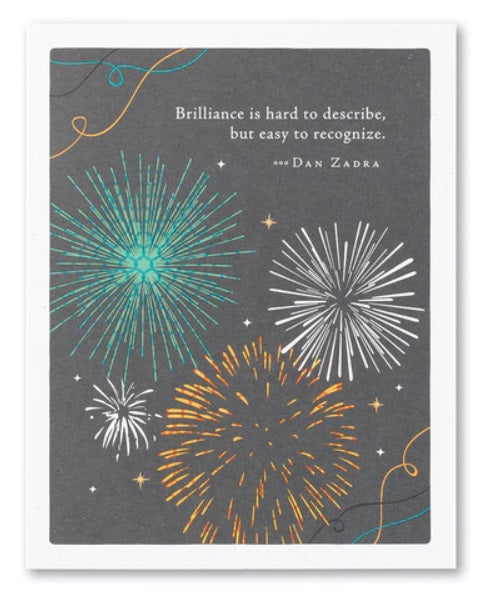 CARD PG CONGRATULATIONS  BRILLIANCE IS HARD TO DESCRIBE