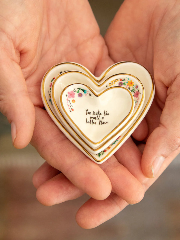 Nesting Heart Dishes Grateful- Set of 3