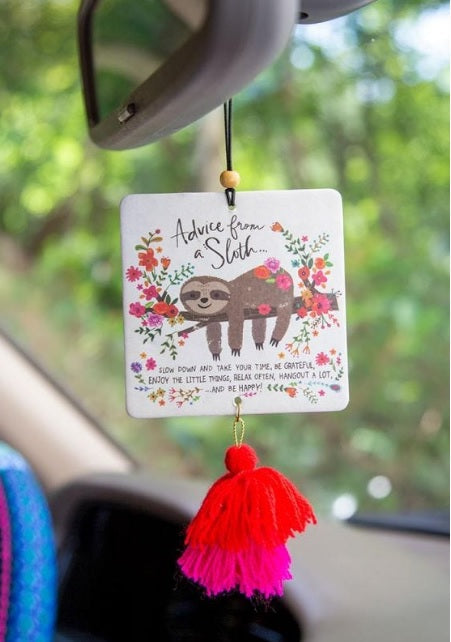 AIR FRESHENER TASSEL/BEAD ADVICE FROM A SLOTH