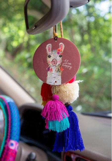 AIR FRESHENER TASSEL/BEAD LLIVE HAPPY