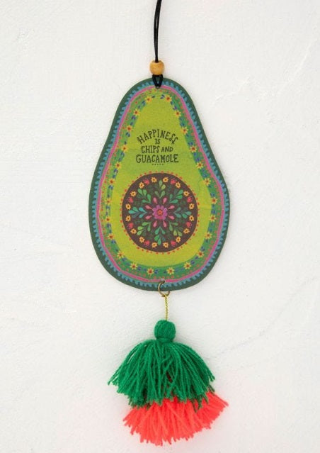 AIR FRESHENER TASSEL/BEAD HAPPINESS AVOCADO