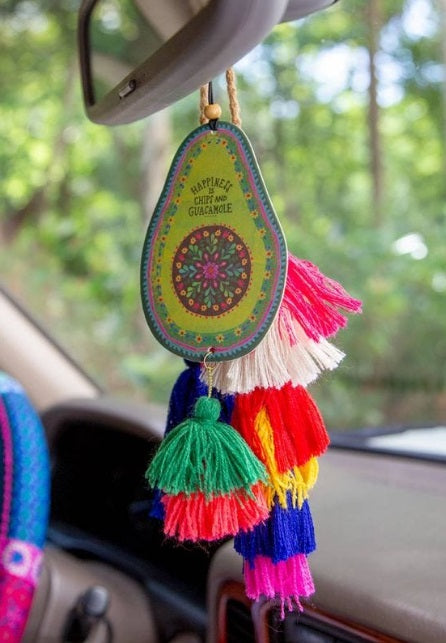 AIR FRESHENER TASSEL/BEAD HAPPINESS AVOCADO