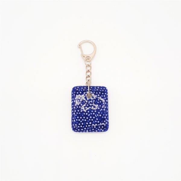 KEYCHAIN PENDANT RECT SHAPE BLUE SPEC