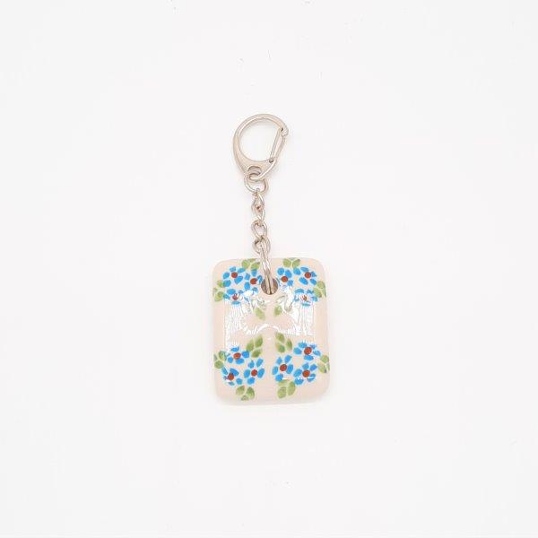 KEYCHAIN PENDANT RECT SHAPE TURQ GARDEN