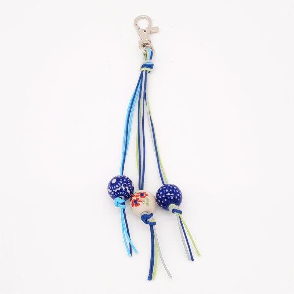 KEYCHAIN PENDANT W/COLOURED SPHERES TRIO
