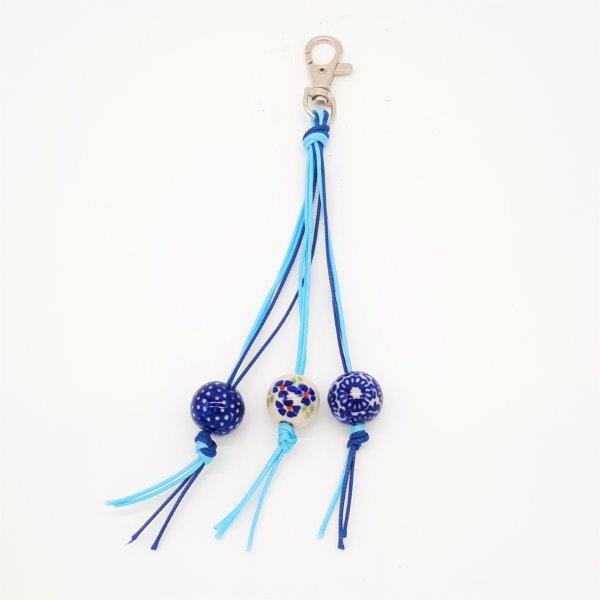 KEYCHAIN PENDANT W/COLOURED SPHERES TRIO