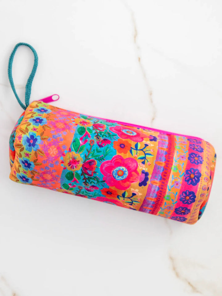 Pencil Pouch - Turq/Pink Floral