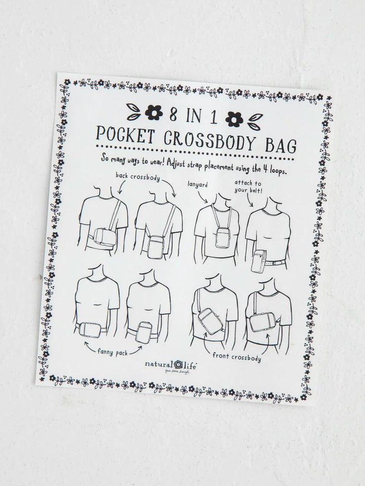 8 in 1 Pocket Crossbody Bag -  Garden