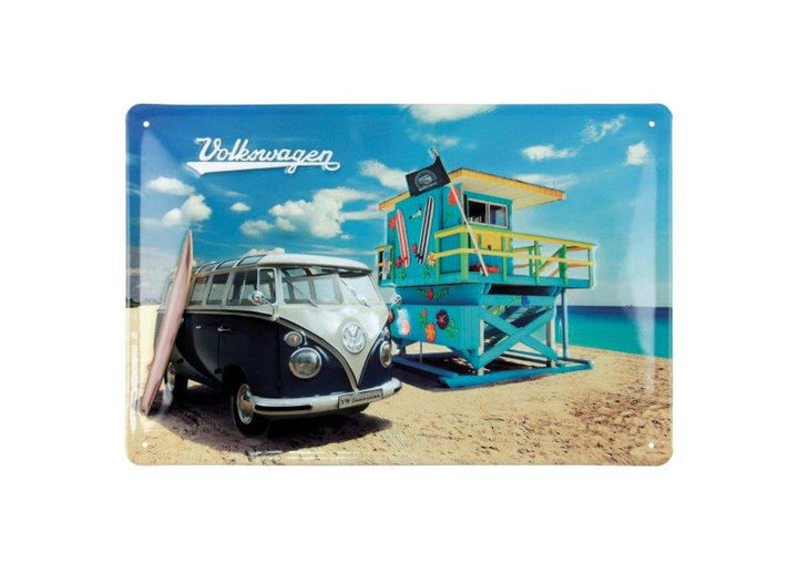 VW T1 BUS METAL SIGN - BEACH LIFE