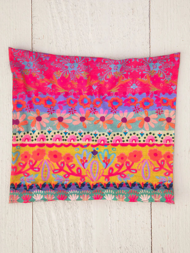 Half Boho Bandeau - Floral Border Pink