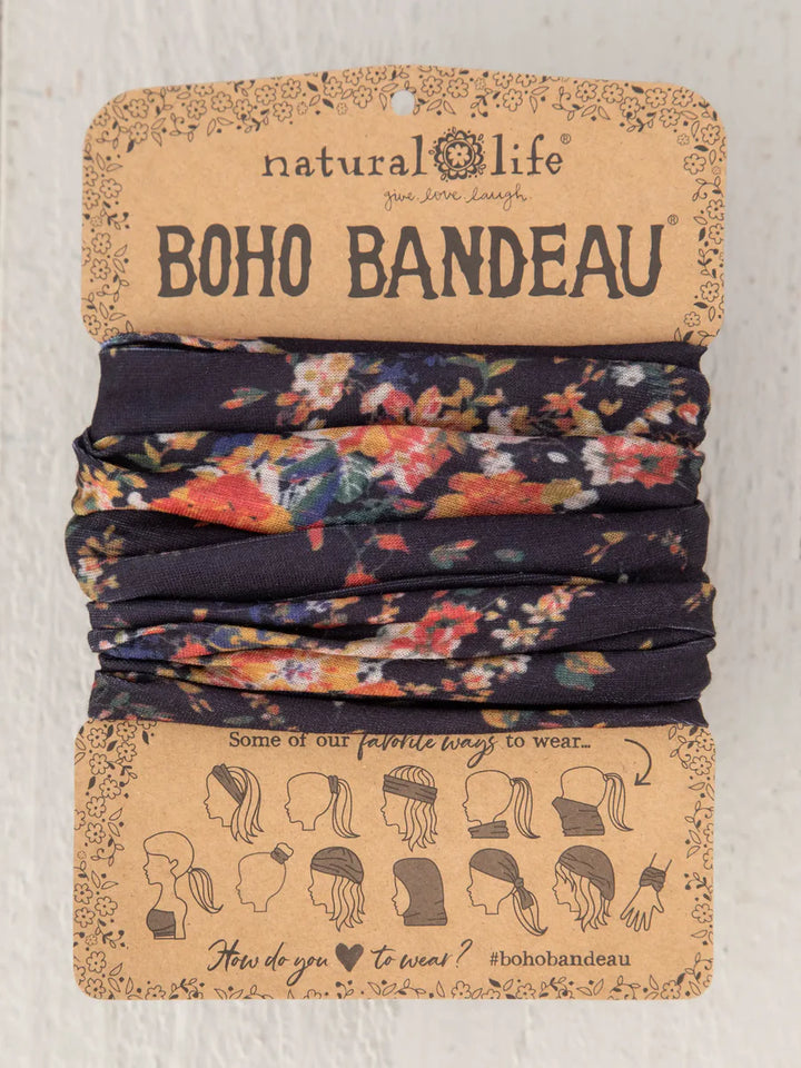 Boho Bandeau - Black/Red Bouquets