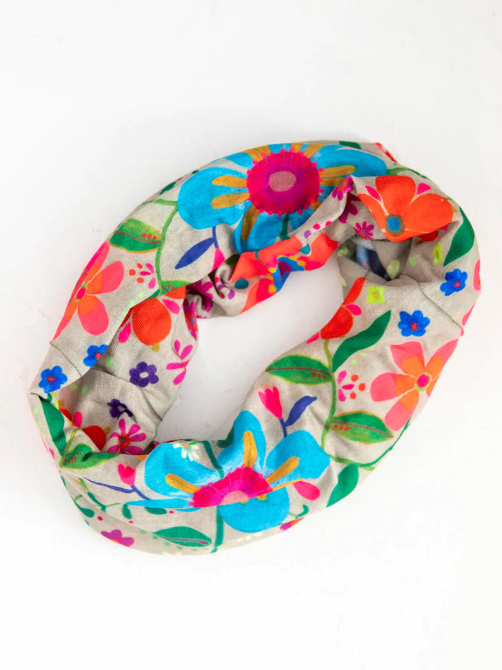 Boho Bandeau - Taupe Folk Flower
