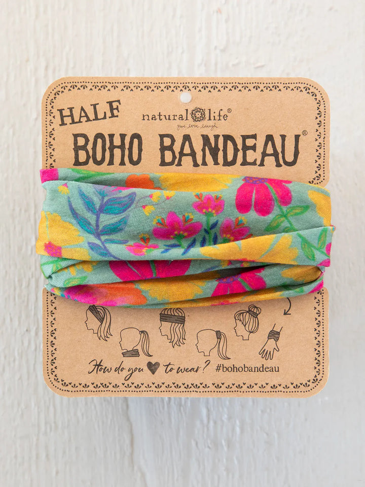 Half Boho Bandeau - Tossed Blue Floral