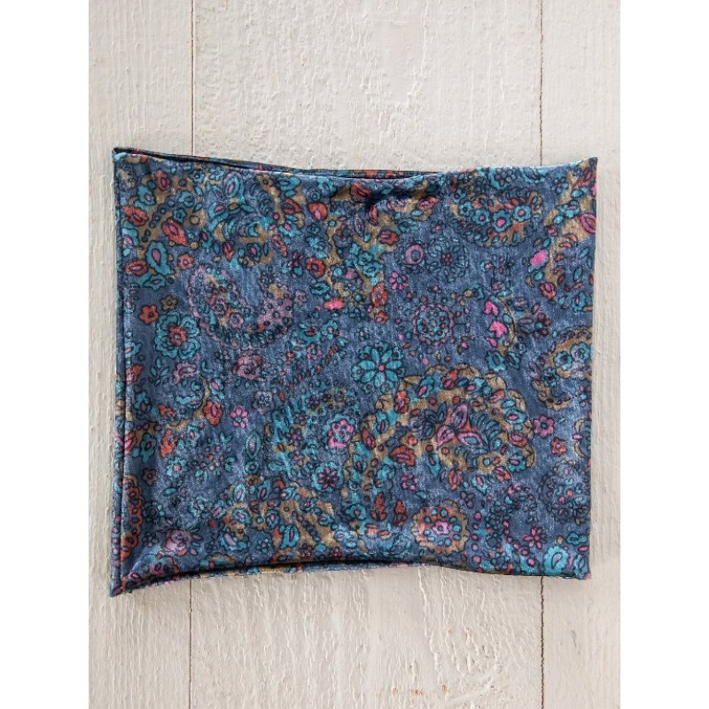 Velvet Boho Bandeau - Navy Retro Paisley