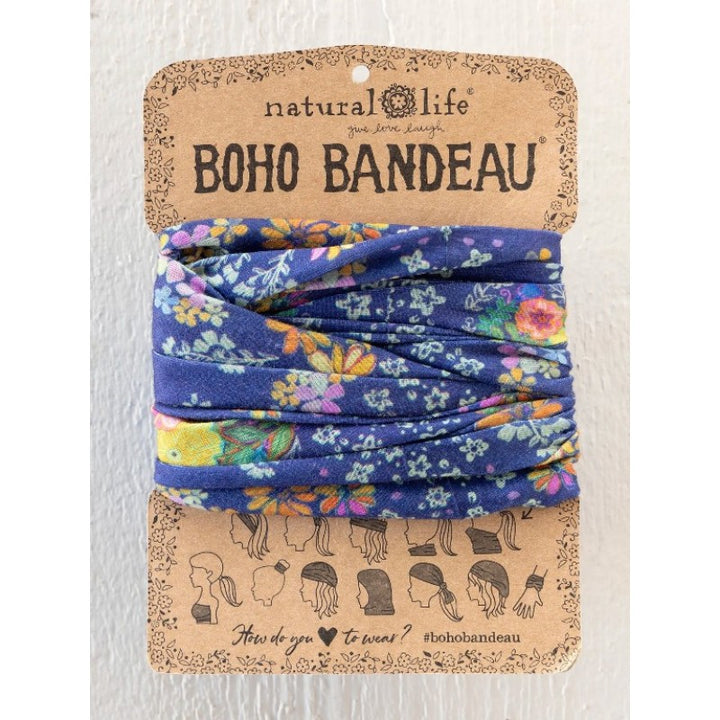 Boho Bandeau  -Navy Tropical