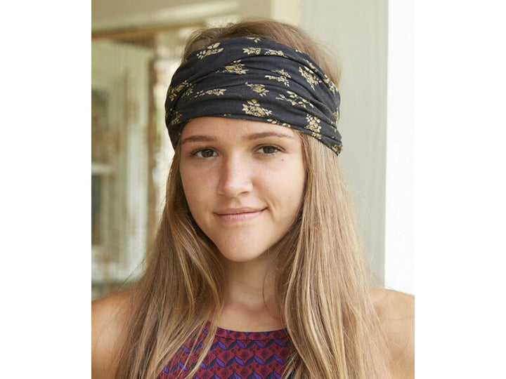 BOHO BANDEAU BLACK & CREAM FLORAL