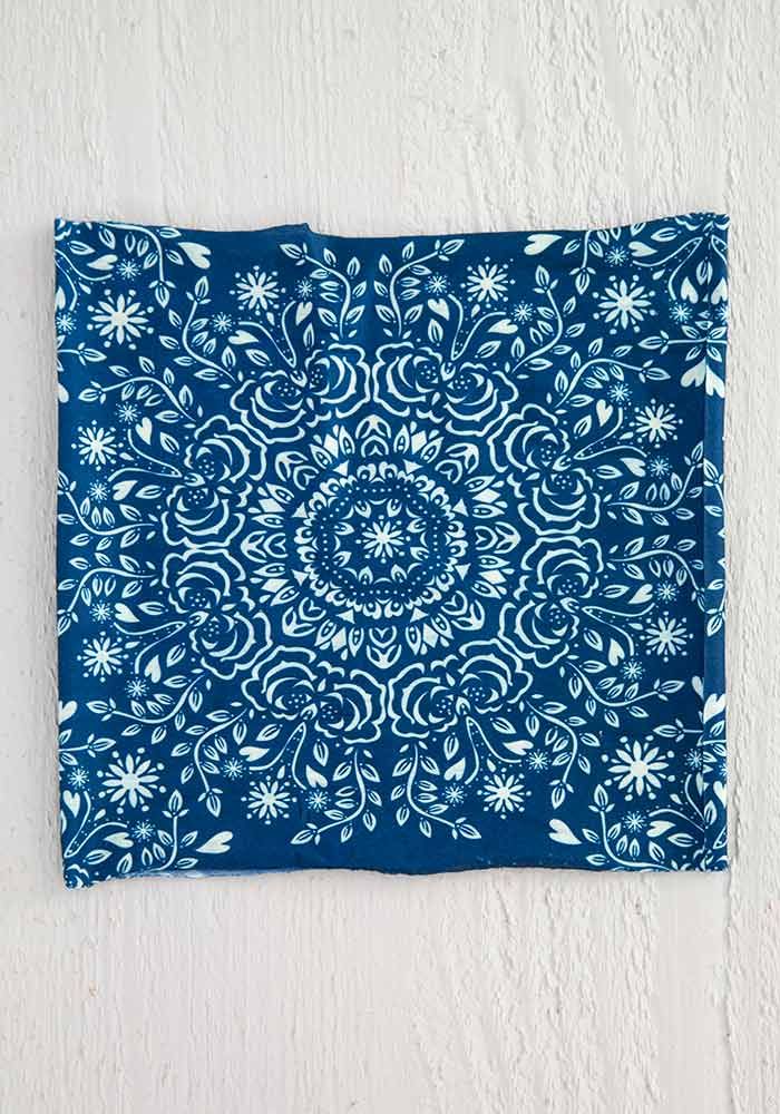 Half Bandeau Navy Cream Mandala