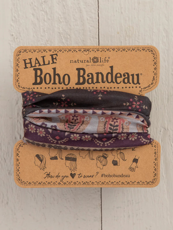 Half Boho Bandeau - Mocha Tulips