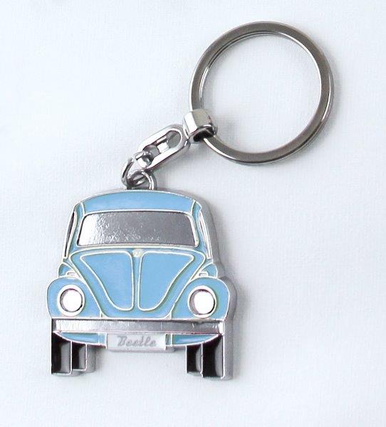 VW BEETLE KEY RING IN GIFT TIN - BLUE