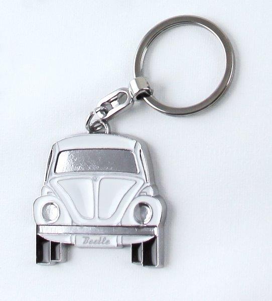 VW BEETLE KEY RING IN GIFT TIN - WHITE