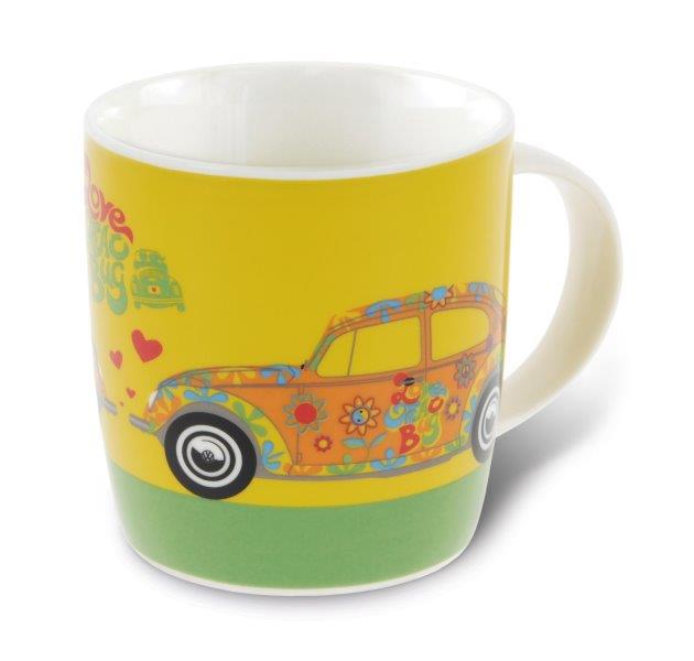 VW BEETLE COFFEE MUG 370ml IN GIFT BOX - FLOWER