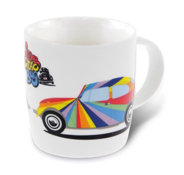 VW BEETLE COFFEE MUG 370ml IN GIFT BOX - STRIPES