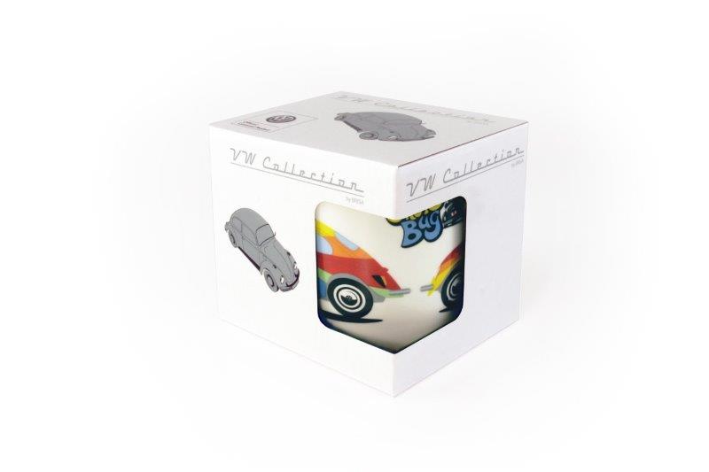 VW BEETLE COFFEE MUG 370ml IN GIFT BOX - STRIPES
