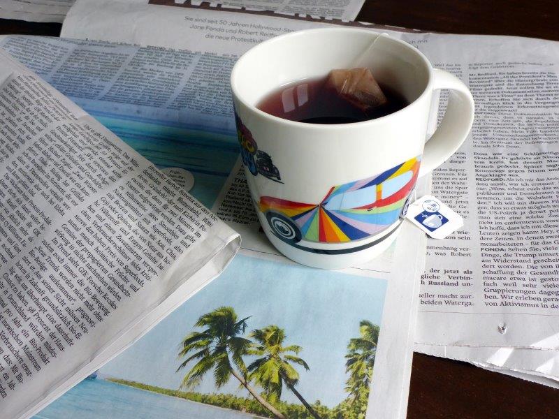 VW BEETLE COFFEE MUG 370ml IN GIFT BOX - STRIPES