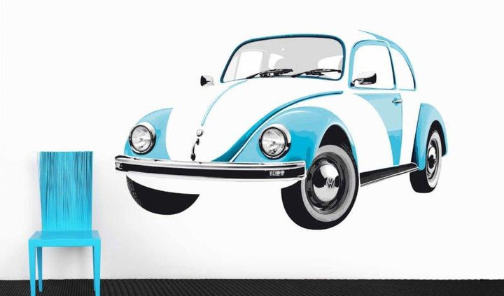 VW BEETLE WALL TATTOO - BLUE