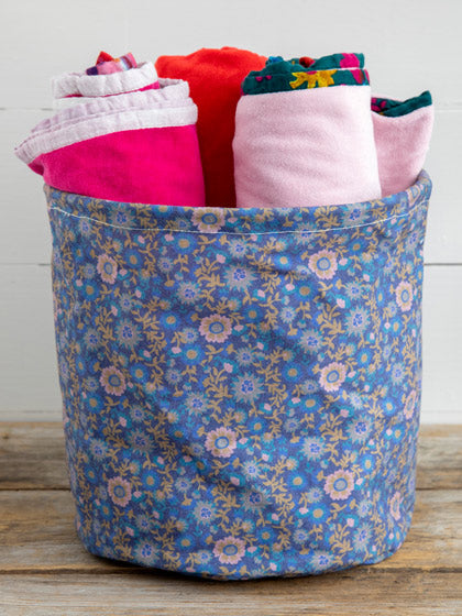 Storage/ Waste Bin Blue Floral