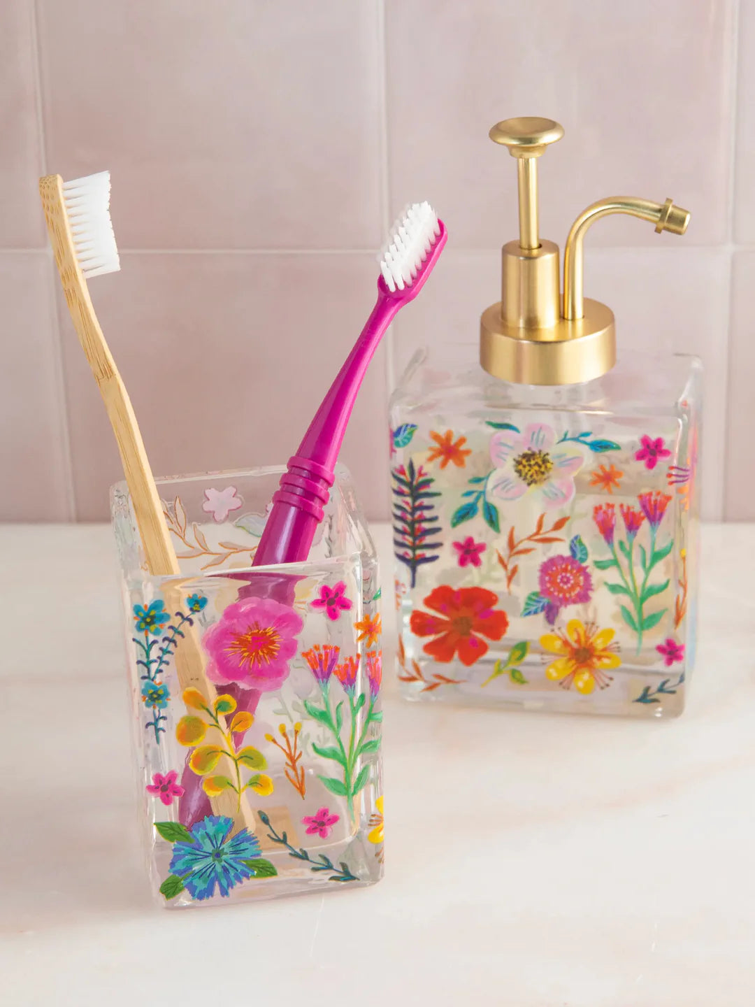 Bathroom Tumbler - Floral