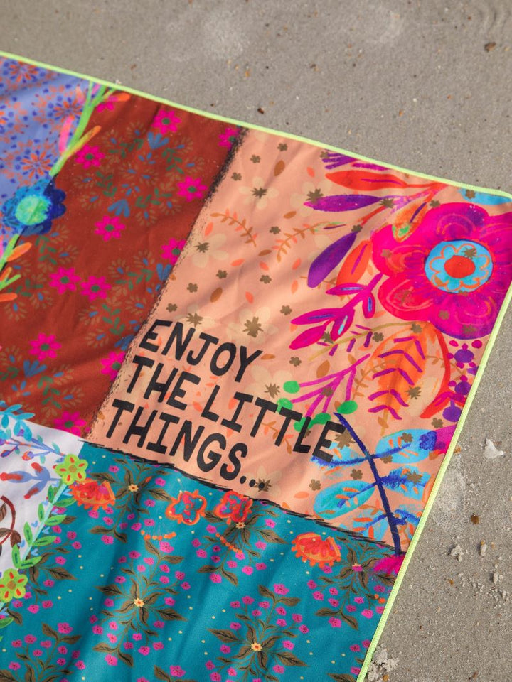 Yoga/Beach Towel - Be Happy Patchwork